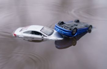 Two flooded cars.